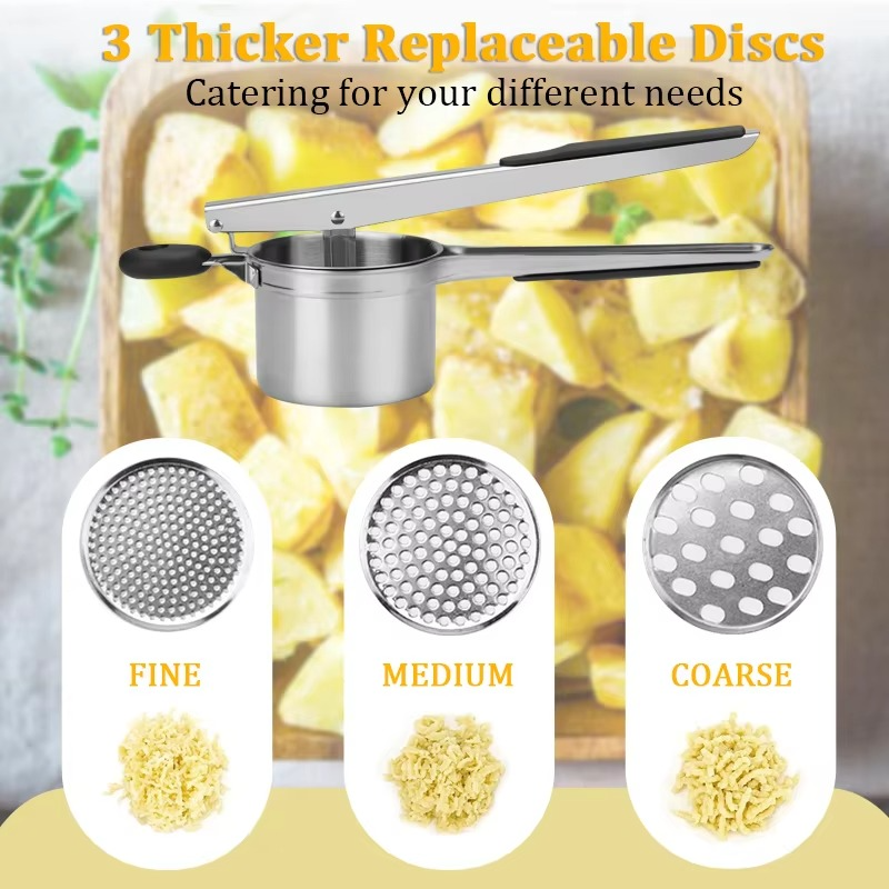 1pc Stainless Steel Potato Ricer, Manual Masher For Potatoes, Fruits, Vegetables, Yams, Squash, Baby Food And More