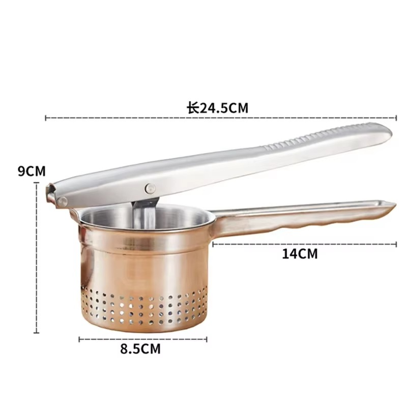 Hand Juicer Masher Ricer Press Mashed Potatoes Stainless Steel Crushing Puree Fruit Vegetable SqueezerJuicer Maker Kitchen Tool