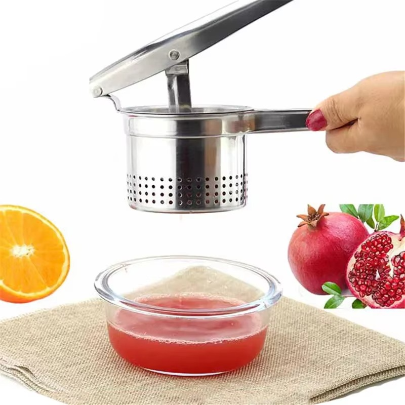 Hand Juicer Masher Ricer Press Mashed Potatoes Stainless Steel Crushing Puree Fruit Vegetable SqueezerJuicer Maker Kitchen Tool