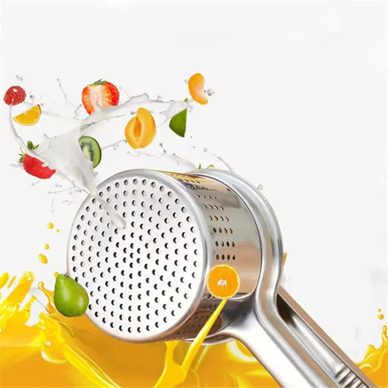 Hand Juicer Masher Ricer Press Mashed Potatoes Stainless Steel Crushing Puree Fruit Vegetable SqueezerJuicer Maker Kitchen Tool