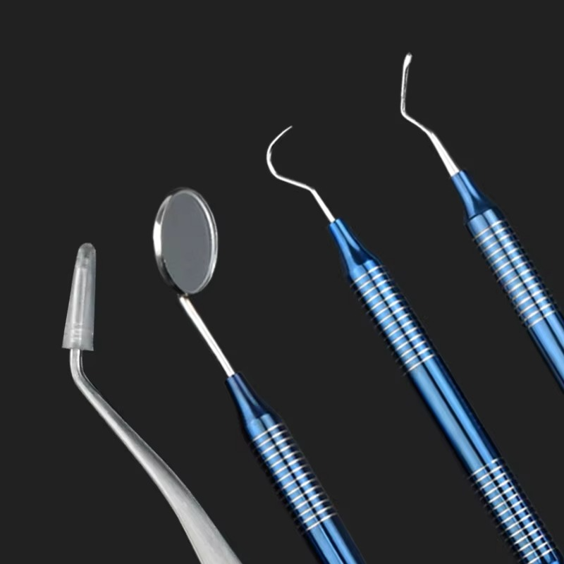 4Pcs Dental Hygiene Tool Kit Scraper Mirror Scaler Set Plaque Remover Stainless Steel Antibacteria Tool Set