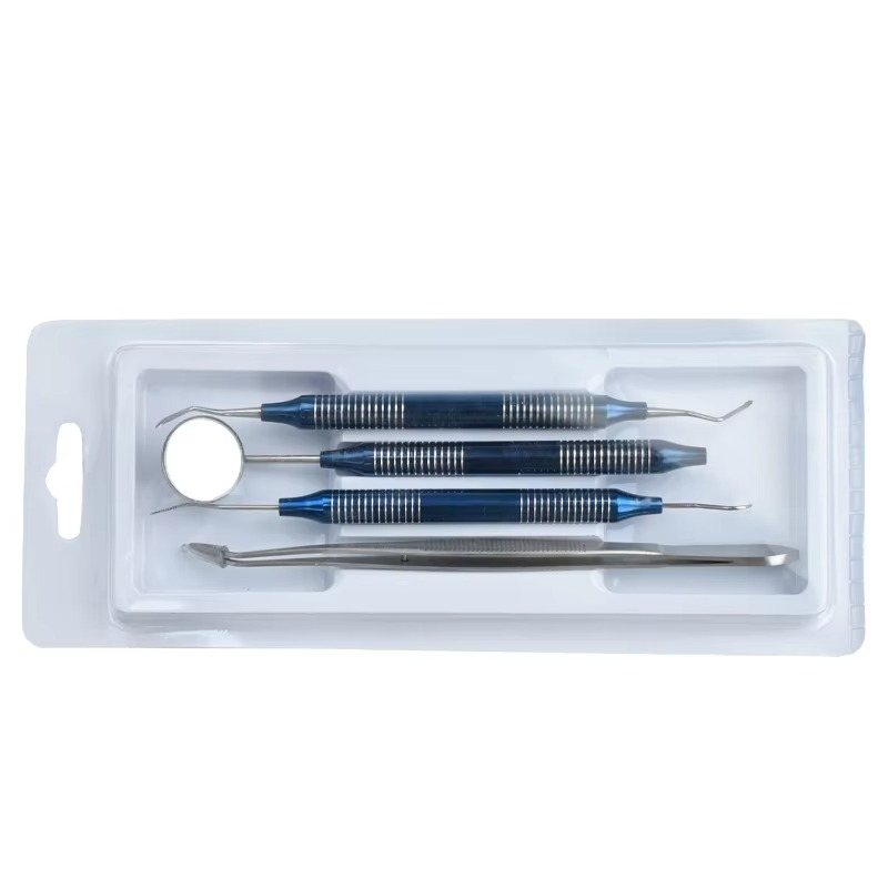 4Pcs Dental Hygiene Tool Kit Scraper Mirror Scaler Set Plaque Remover Stainless Steel Antibacteria Tool Set
