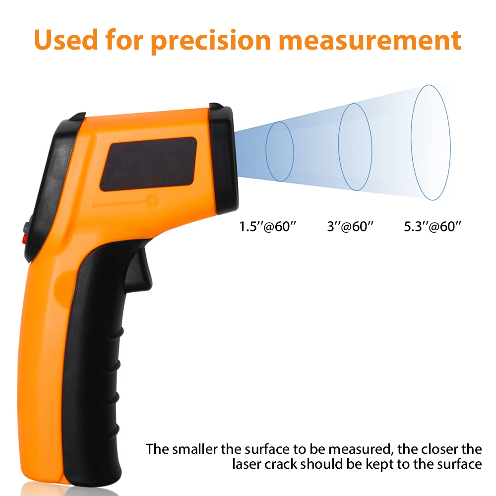 Laser Infrared Thermometer – Food Temperature Gun for BBQ, Pizza, and Smoker