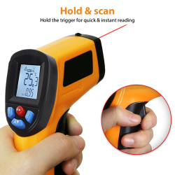 Laser Infrared Thermometer – Food Temperature Gun for BBQ, Pizza, and Smoker