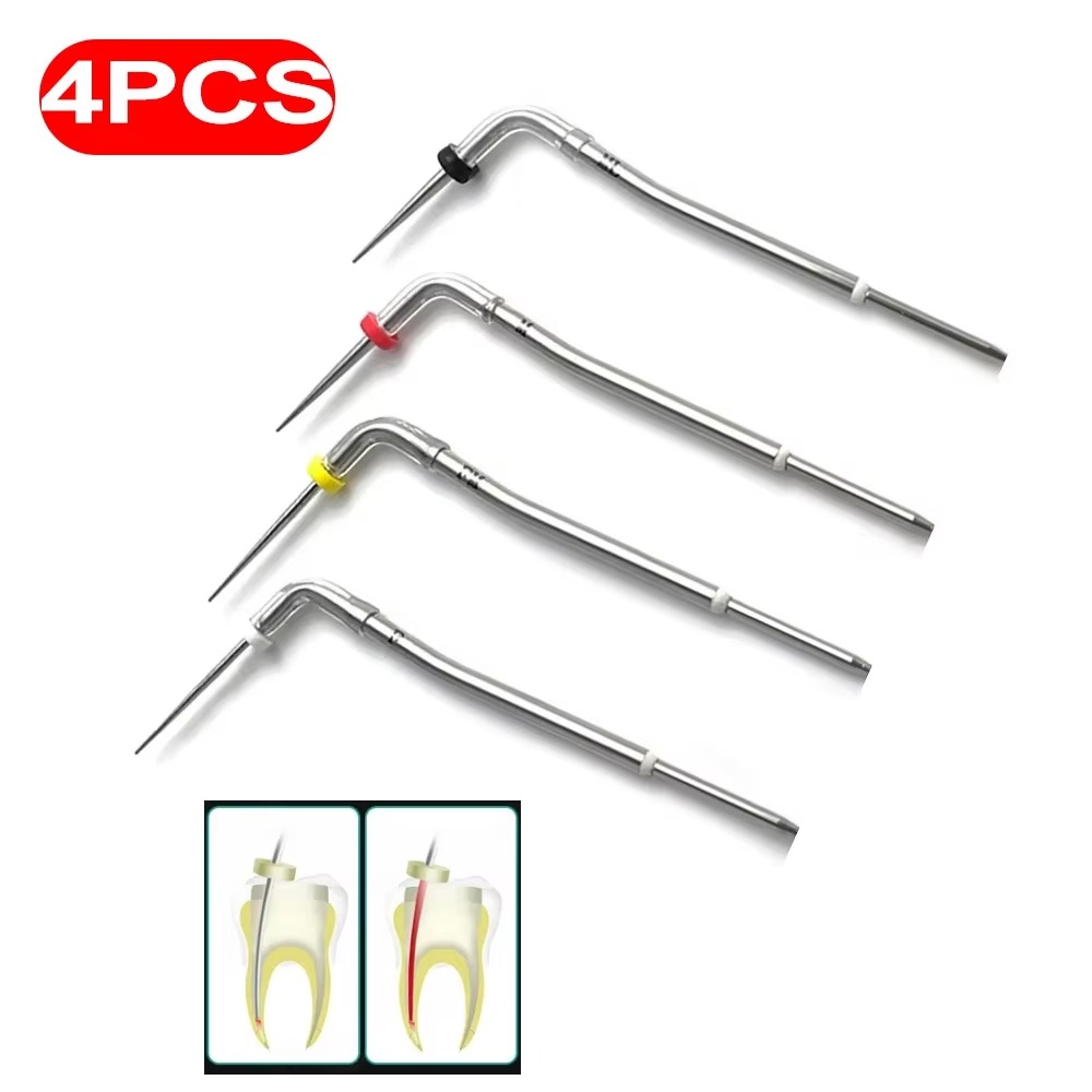 4Pcs Dental Endo Obturation System Gutta Percha Pen Heated Tips Root Canal Tips Dentist Hot Melt Filling Heating Pin Tips Tool