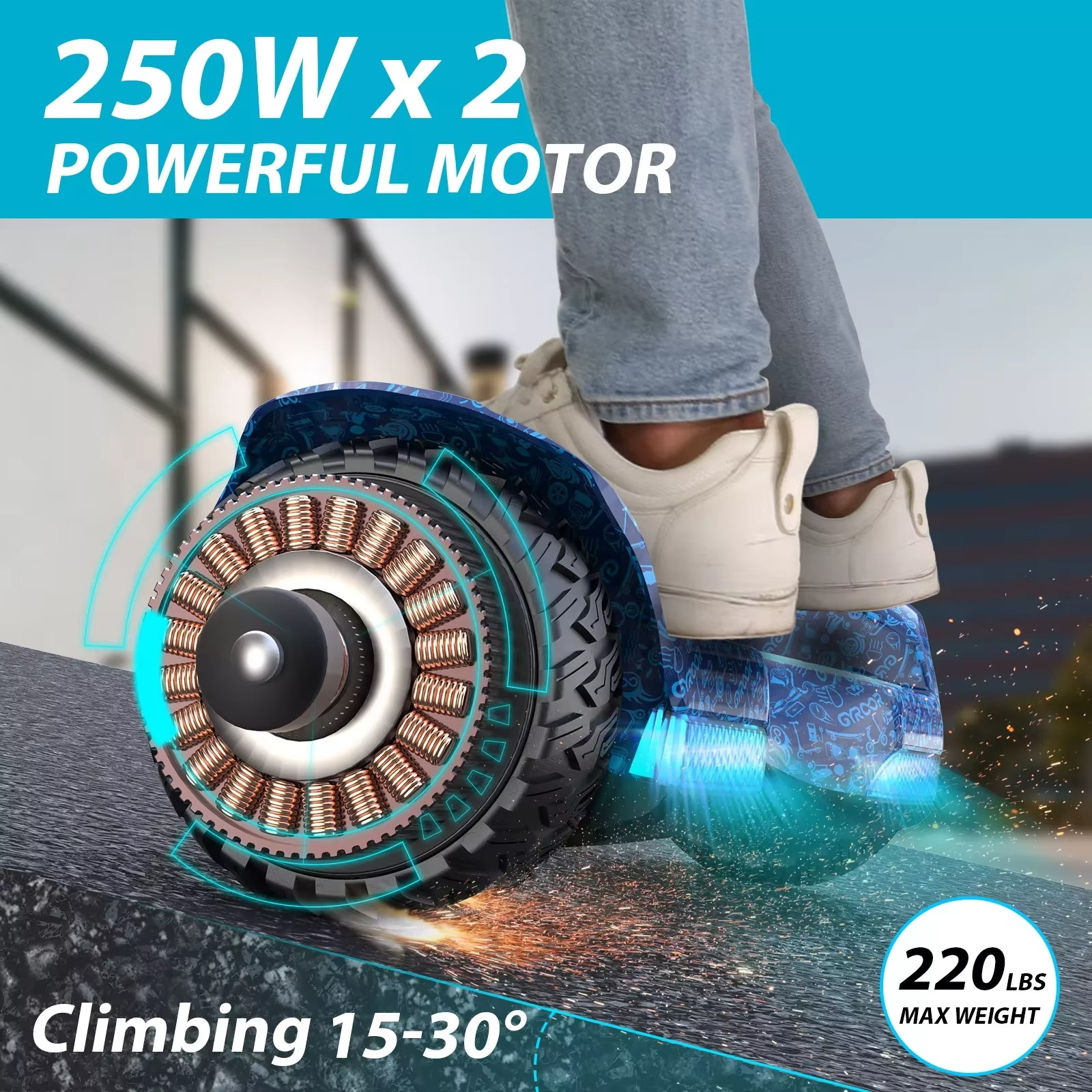 2 Wheel Electric Scooter Hoverboard for Sale 6.5 Inch Self Balance Hoverboard bluetooth with LED for Adult