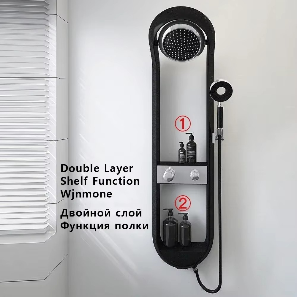 Donuts Shower System High Quality Wall-mounted Shower Panel Rainfall Rain Waterfall Hot and Cold Mixer Shower Faucet