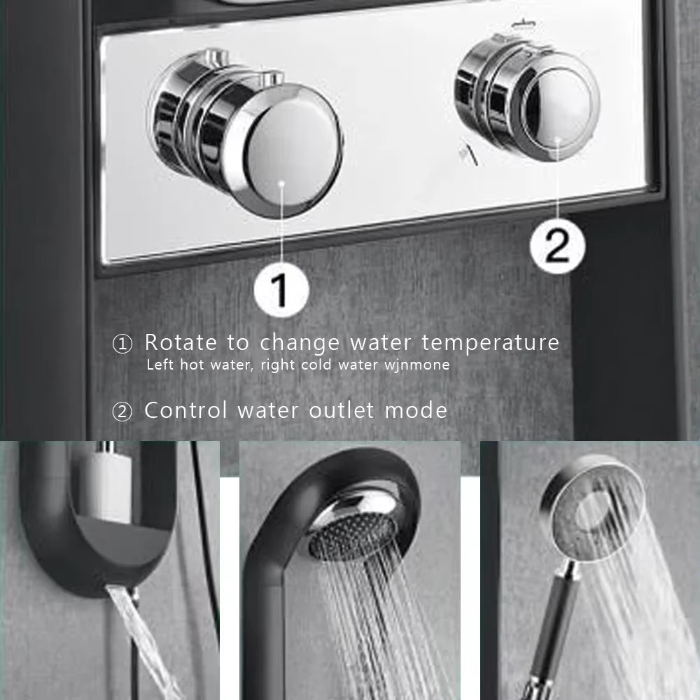 Donuts Shower System High Quality Wall-mounted Shower Panel Rainfall Rain Waterfall Hot and Cold Mixer Shower Faucet