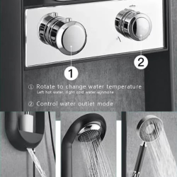 Donuts Shower System High Quality Wall-mounted Shower Panel Rainfall Rain Waterfall Hot and Cold Mixer Shower Faucet