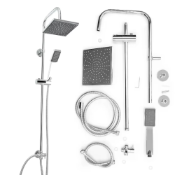 Factory direct sales ceiling shower faucet set rainwater mixer system luxury handheld head