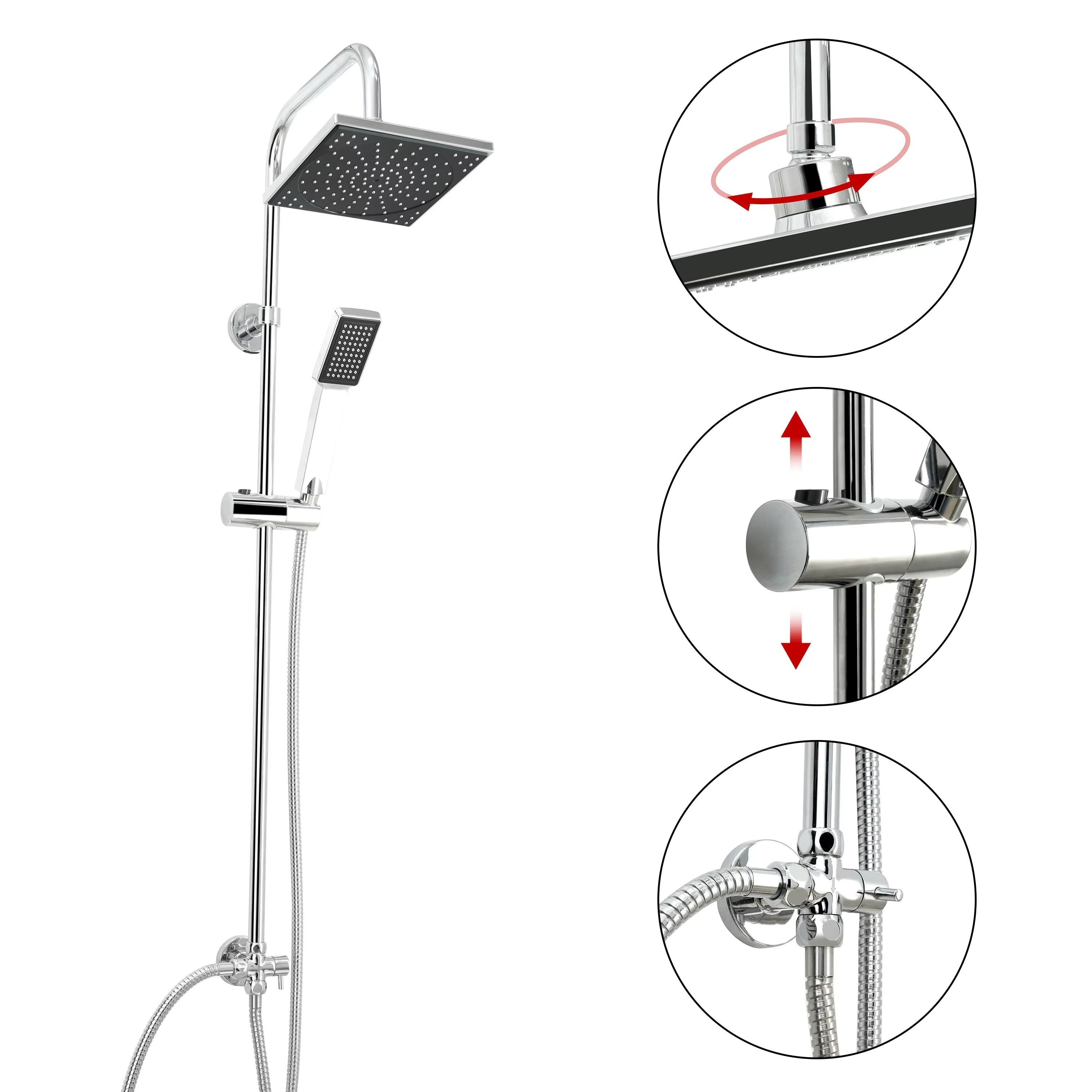 Factory direct sales ceiling shower faucet set rainwater mixer system luxury handheld head