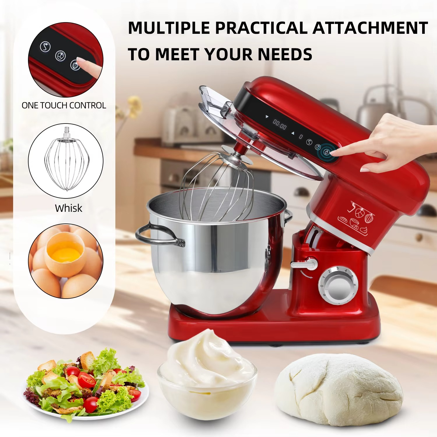 Cheftronic High Power 2200W 10L Food Mixers for Bakery Dough Mixer Mixing Stand Mixer Kitchen Robot