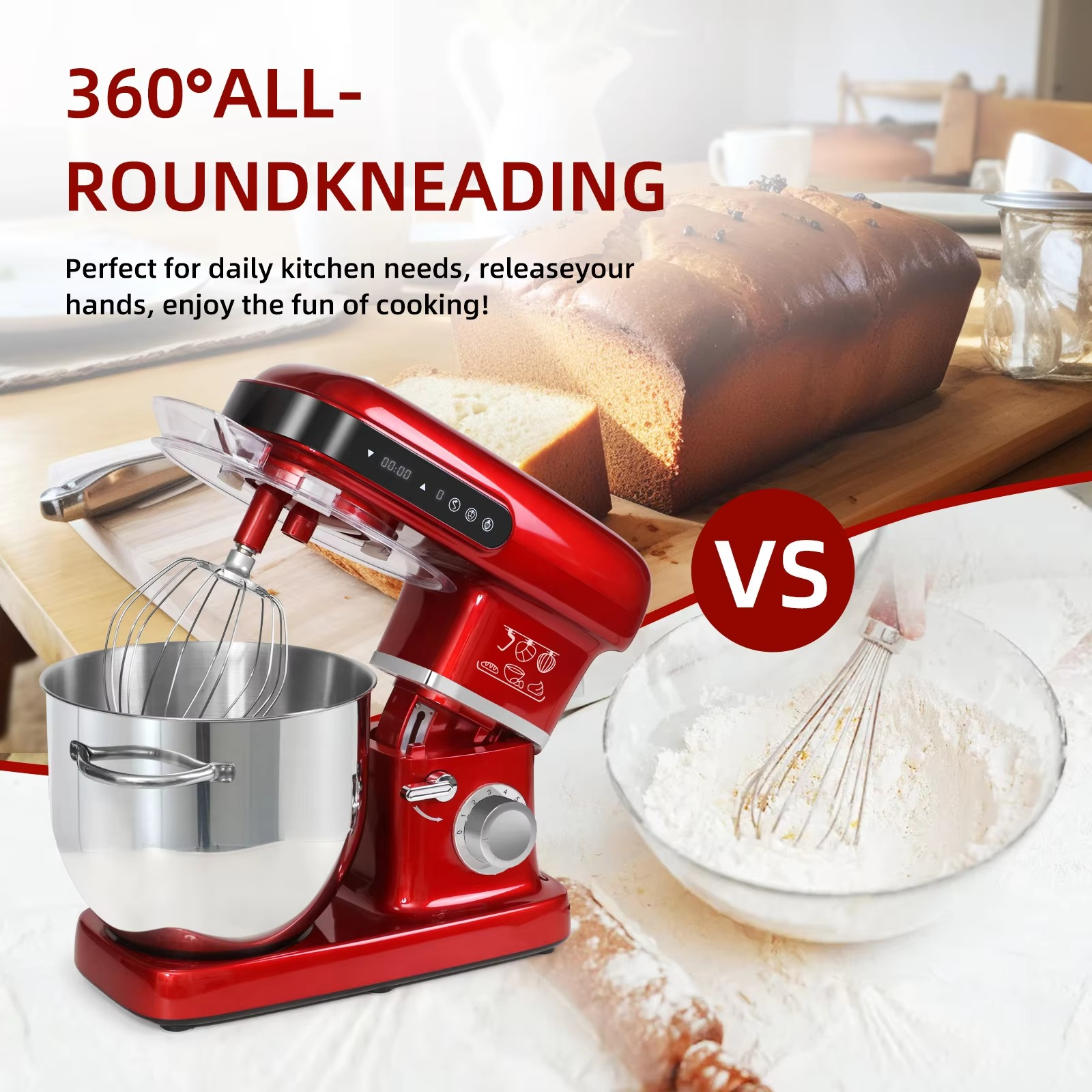 Cheftronic High Power 2200W 10L Food Mixers for Bakery Dough Mixer Mixing Stand Mixer Kitchen Robot