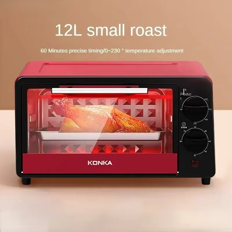 New Mini 12L Automatic Cooking Oven - Multifunctional for Pizza, Cake Baking. Electric Mini Oven, Ideal Kitchen Utensil