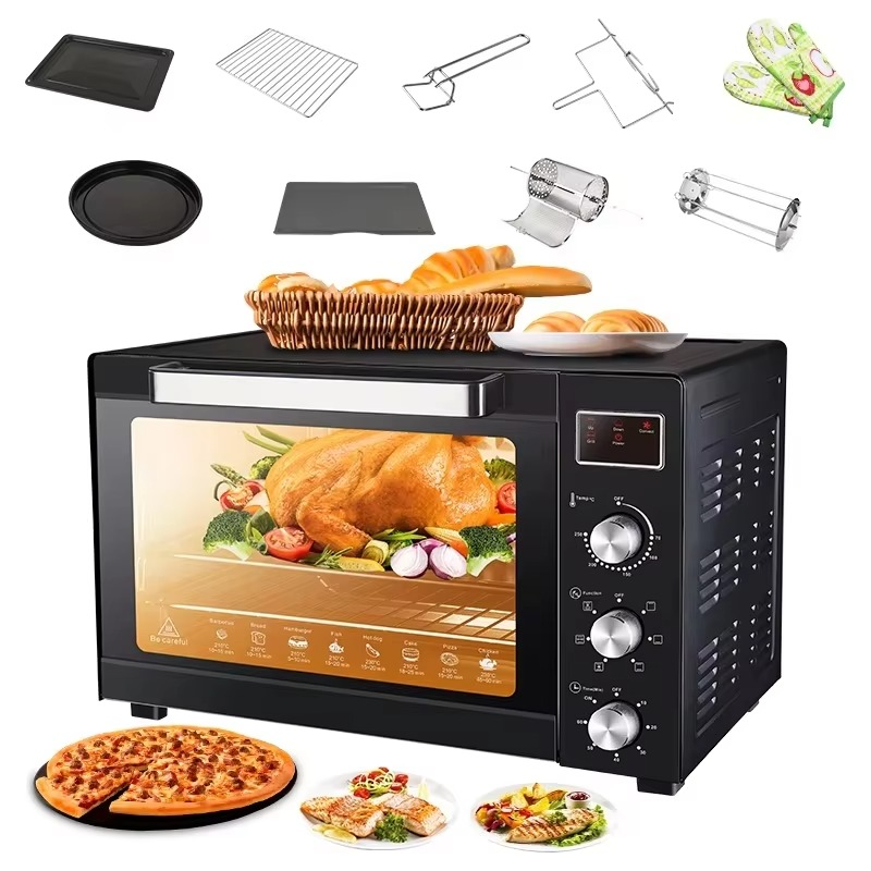 Deluxe Stainless Steel 2400W Electric Oven Large Capacity Toaster Pizza Oven Multifunctional 38L 48L 56L Electric Oven