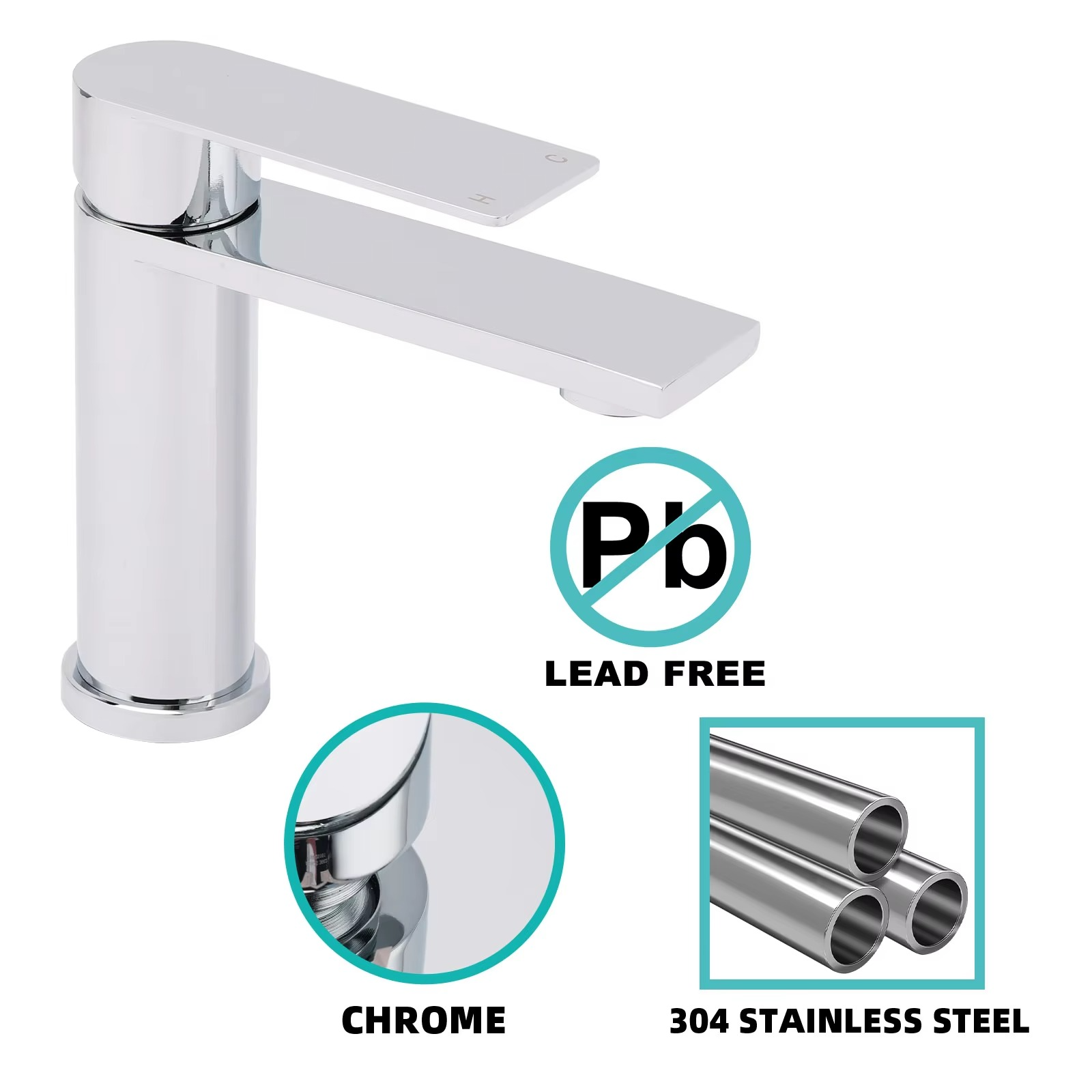 **Sydney Stock** KYLINS Chrome Basin Mixer Tap Bathroom Sink Taps Vanity Counter Top Faucet Round WaterMark Wels