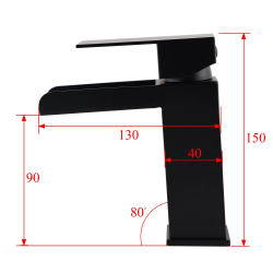 KYLINS Bathroom Waterfall Basin Sink Faucet Black Bath Faucet Hot Cold Water Mixer Vanity Tap Deck Mounted Washbasin Stainless