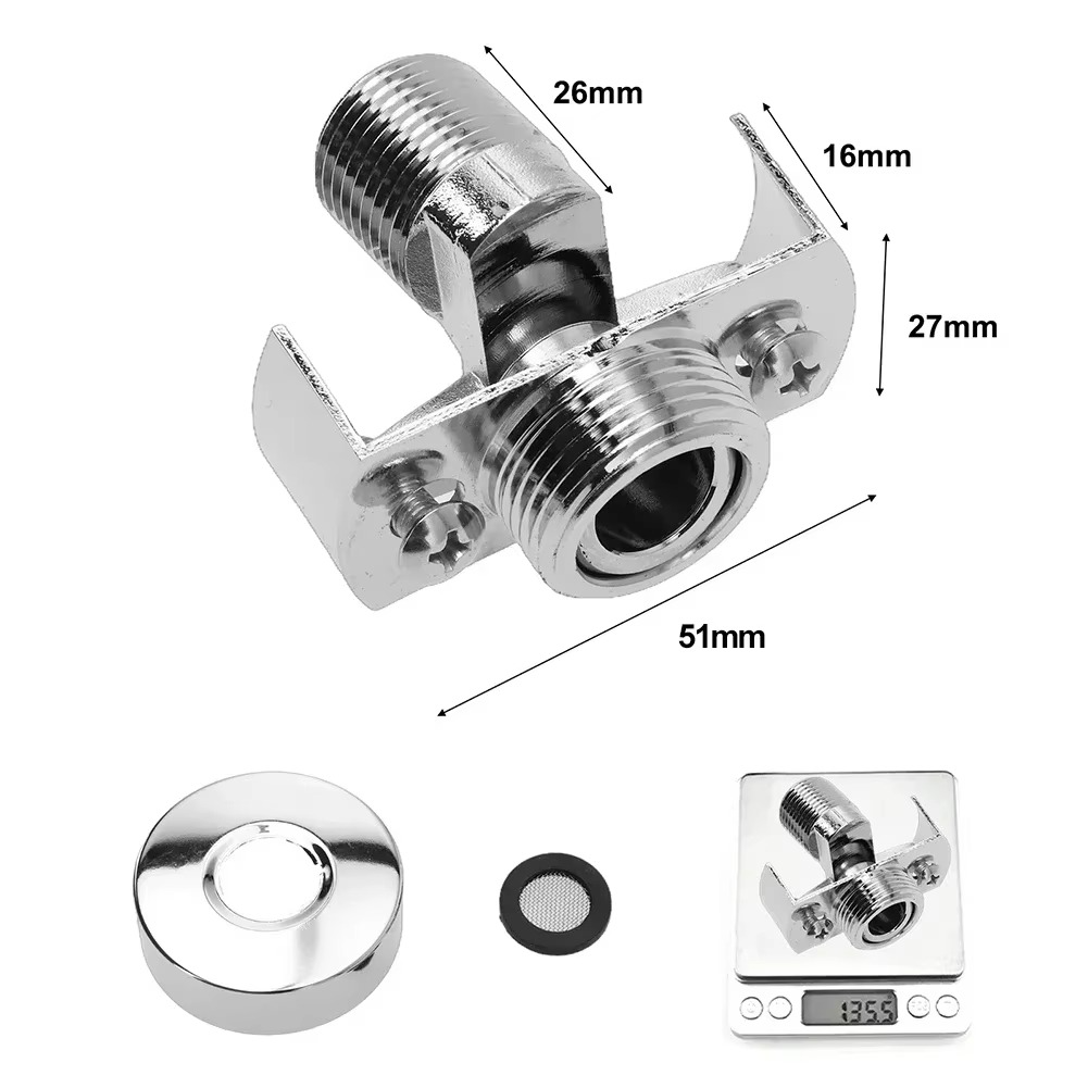 40° Adjustable Wall Mounted Faucet Angled Curved Foot Eccentric Screw Corner Tap Adapter Bathroom Kitchens Fixture