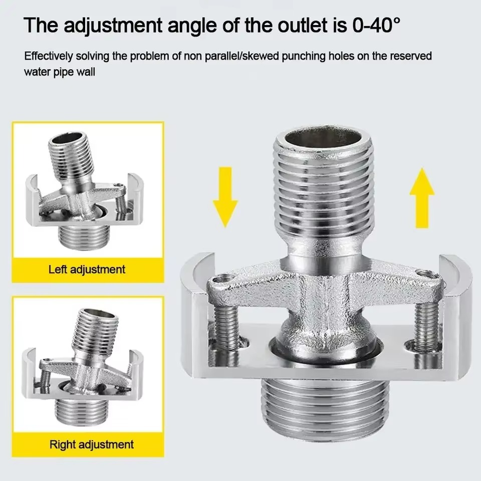 Universal Curved Foot Shower Faucet Installation Accessories Lengthened Adjustable Angle Shower Valve Universal Curved Foot