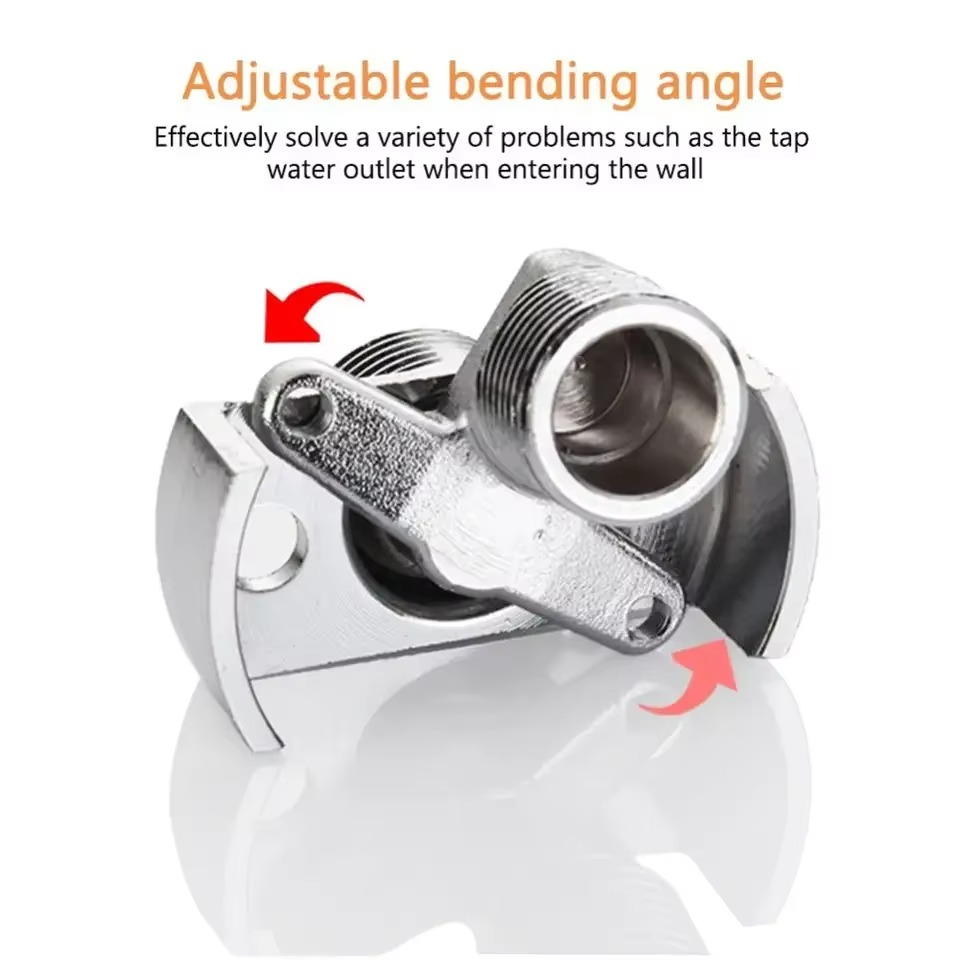 Universal Curved Foot Shower Faucet Installation Accessories Lengthened Adjustable Angle Shower Valve Universal Curved Foot