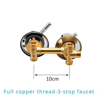 Bathroom Brass Faucet 3 Way Mixing Valve Water Outlet Thread Center Distance 10cm Shower Mixer Cabin Wall Mount Bathroom valve