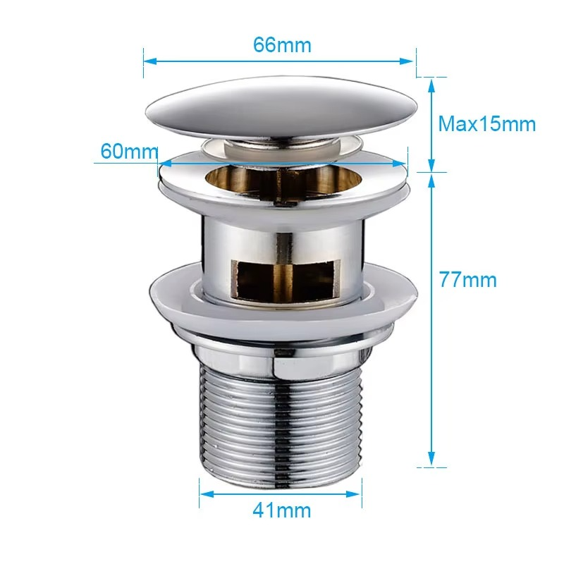 Bathroom Vanity Sink Pop Up Drain with Overflow, Faucet Vessel Pop Up Drain Stopper
