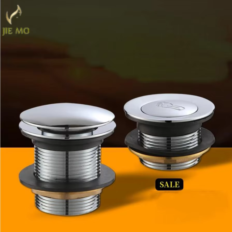 Bathroom Brass bathtub drain pop up down chrome polish brass WC bath water drainer