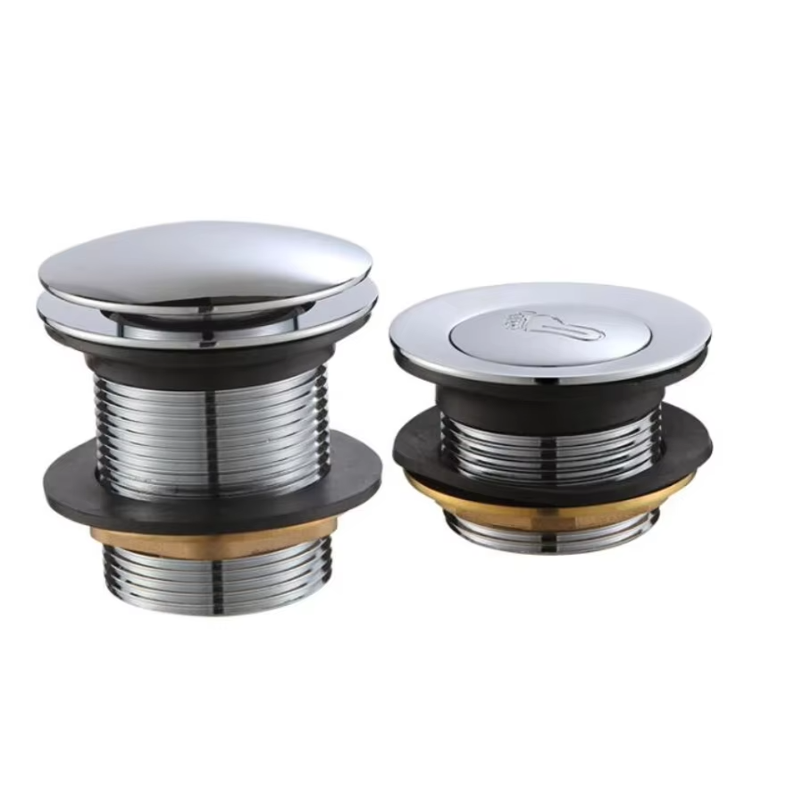 Bathroom Brass bathtub drain pop up down chrome polish brass WC bath water drainer