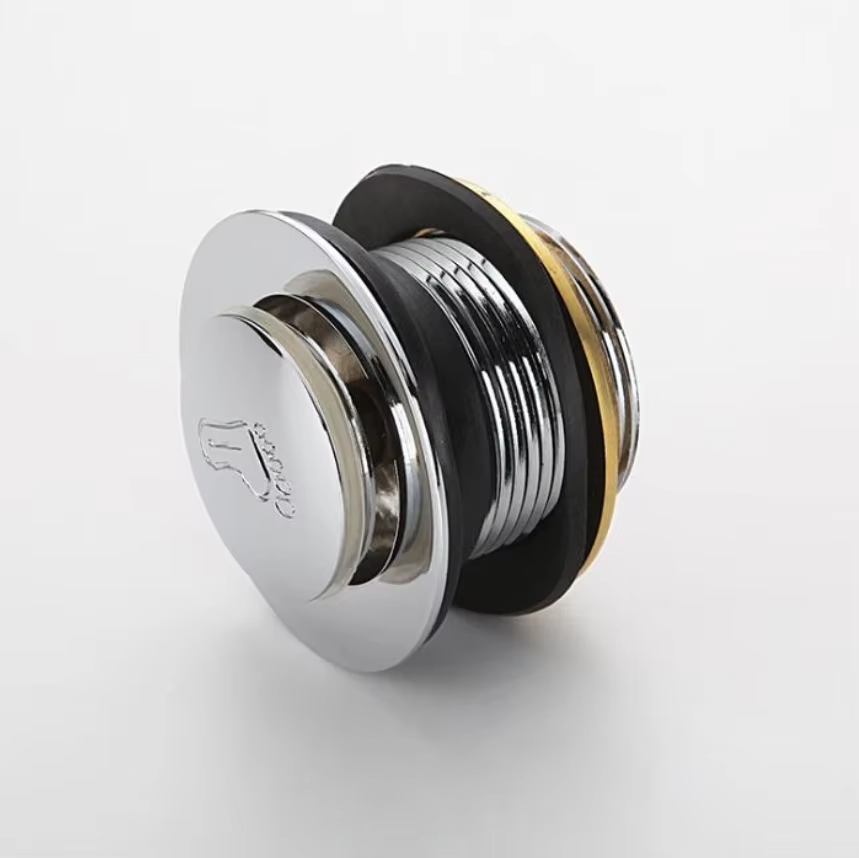 Bathroom Brass bathtub drain pop up down chrome polish brass WC bath water drainer