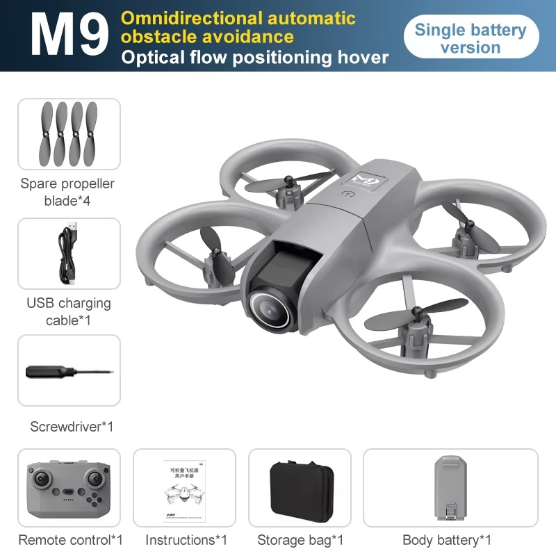 Mini Drone M9 Original 4K WIFI GPS professionnel HD photographie aerienne avion telecommande HD double camera quadrirotor jouet