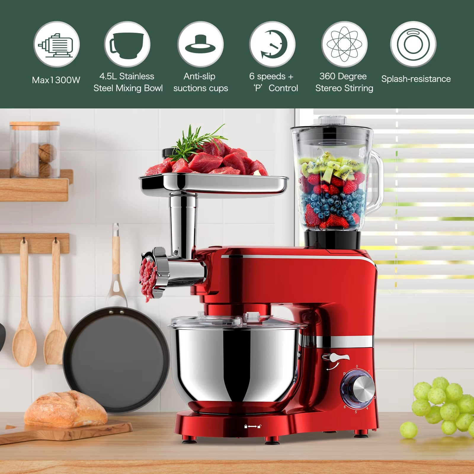 5.5/6.2l Dough Kitchen Appliances Blenders And Juicers Cake Aid Planetary Stand Mixer Food Mixers Batedeira