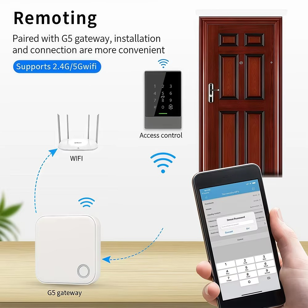 CDOK G5 TTlock gateway can connect to 5G WiFi, making it convenient for hotels and B&Bs to uniformly manage smart locks