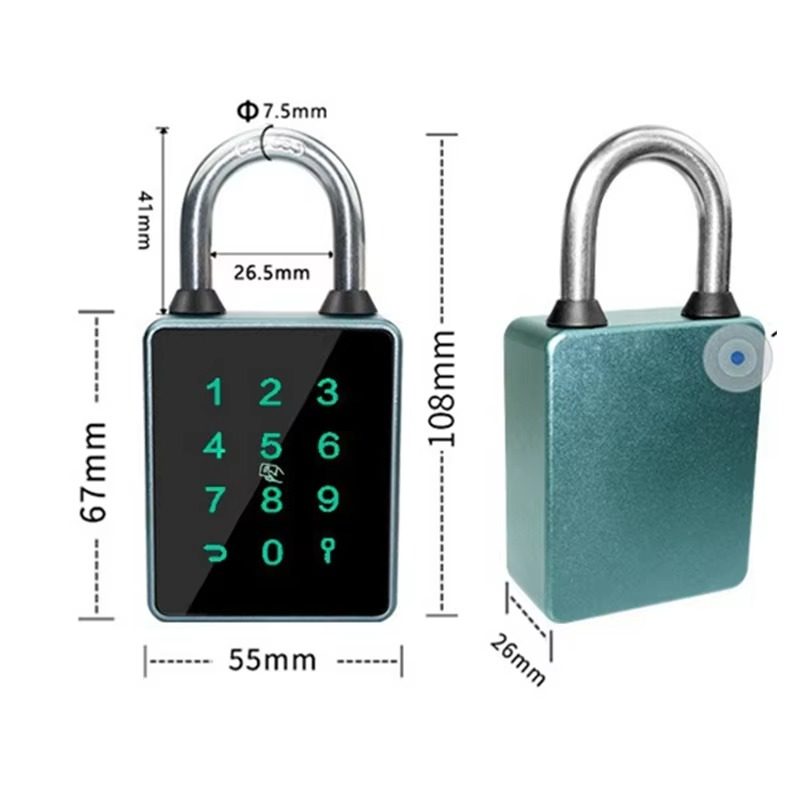TTLock Password Bluetooth Padlock Touch Screen RFID IC Card Key Home Security Waterproof Cabinet Electronic Bag Luggage Padlock