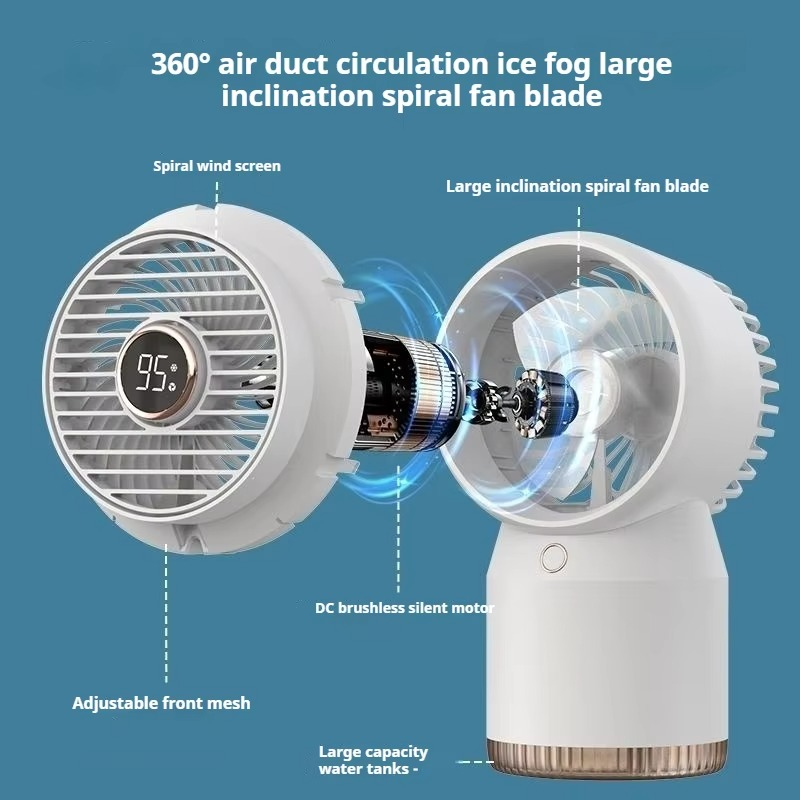 Xiaomi Air Conditioner Desktop Fan Rechargeable Portable Digital Display Cordless Air Cooler Night Light Fan For Room Camping