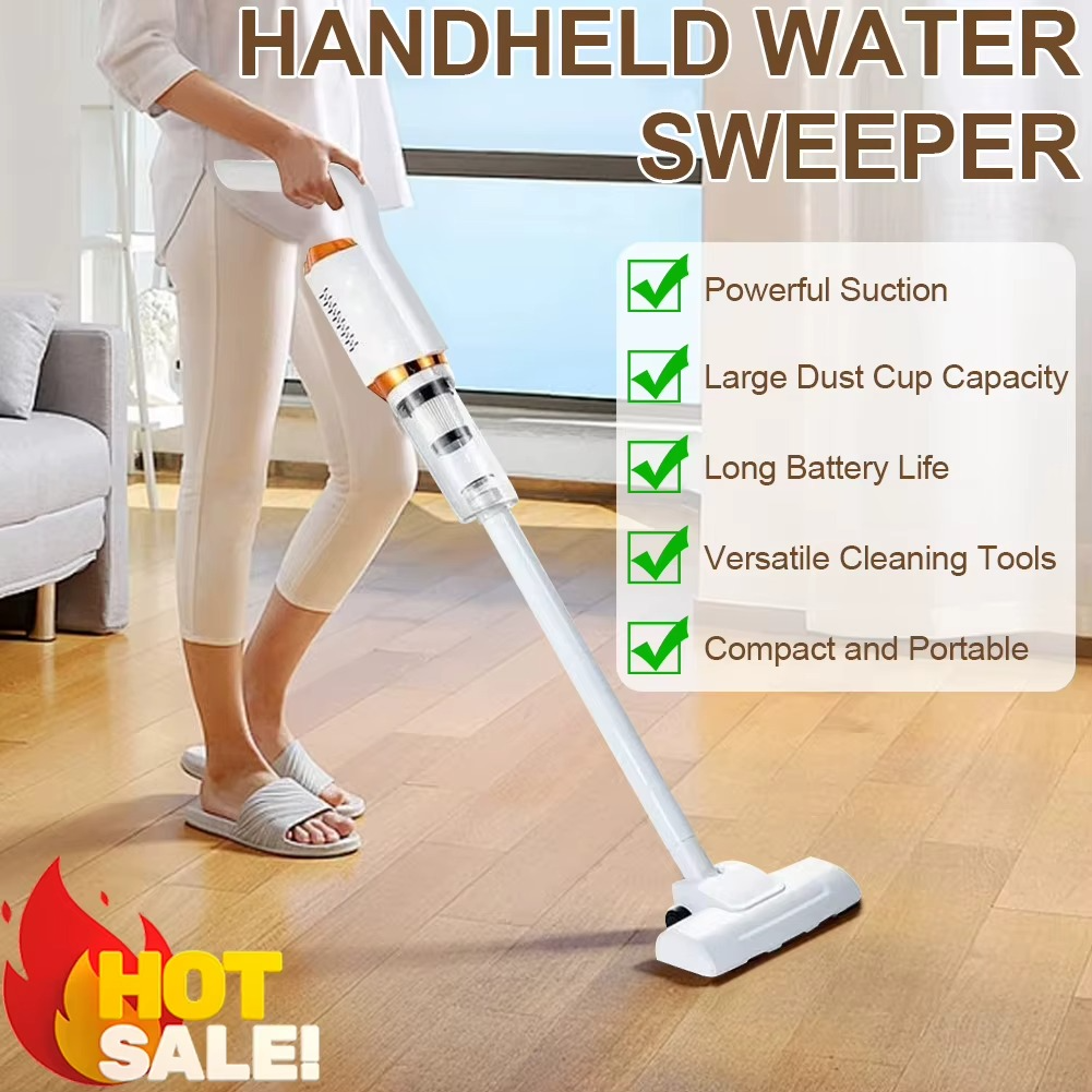 2 in 1 Handheld Water Sweeper 2000mAh USB Rechargeable Strong Suction Cordless Portable Cleaning Robot for Vehicle Home Clean