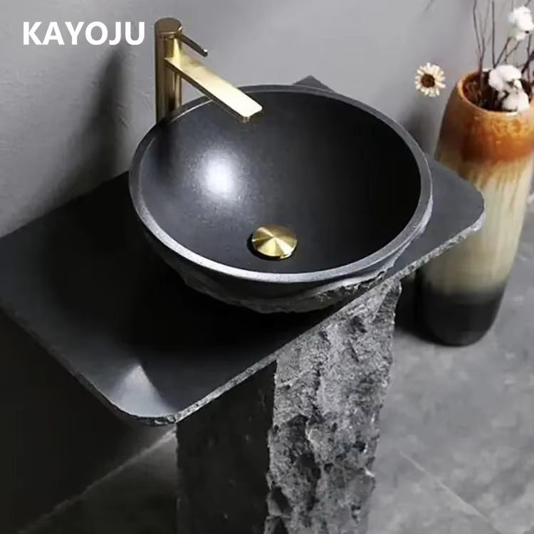 Custom Standing Artificial Basin Bathroom Sink Quartz Vanity Sink Modern Design Marble Pedestal Bathroom Sink