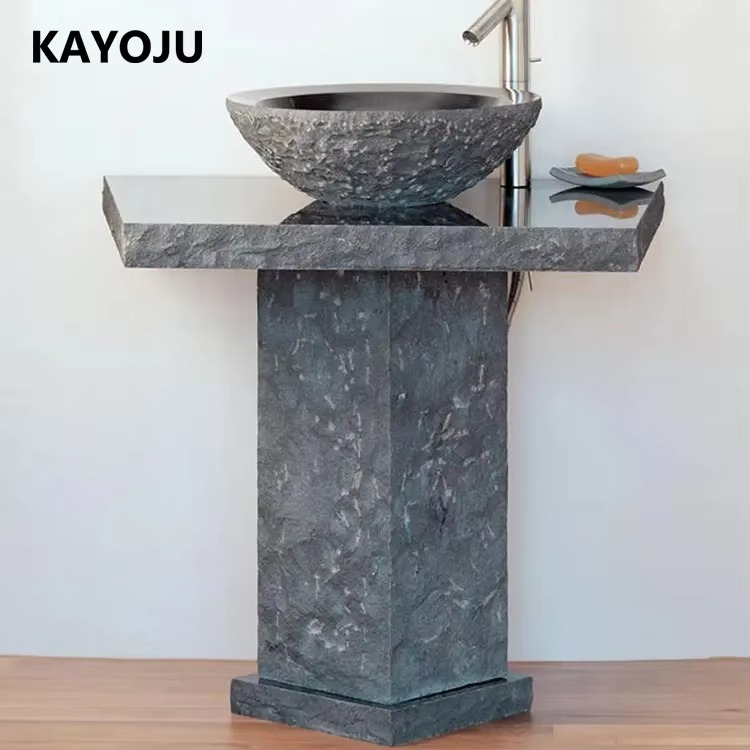 Custom Standing Artificial Basin Bathroom Sink Quartz Vanity Sink Modern Design Marble Pedestal Bathroom Sink