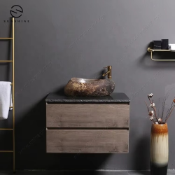 Sink in Natural River Pebble Countertop Bathroom Faucet Style - Exquisite Pebble Texture, Smooth Sinks, Bathrooms & Kitchen