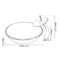 ZAPPO Bathroom Sink Tempered Glass Washbasin Chrome Round Basin Faucet Combo Above Counter Vessel Sinks Bowl for Bathrooms