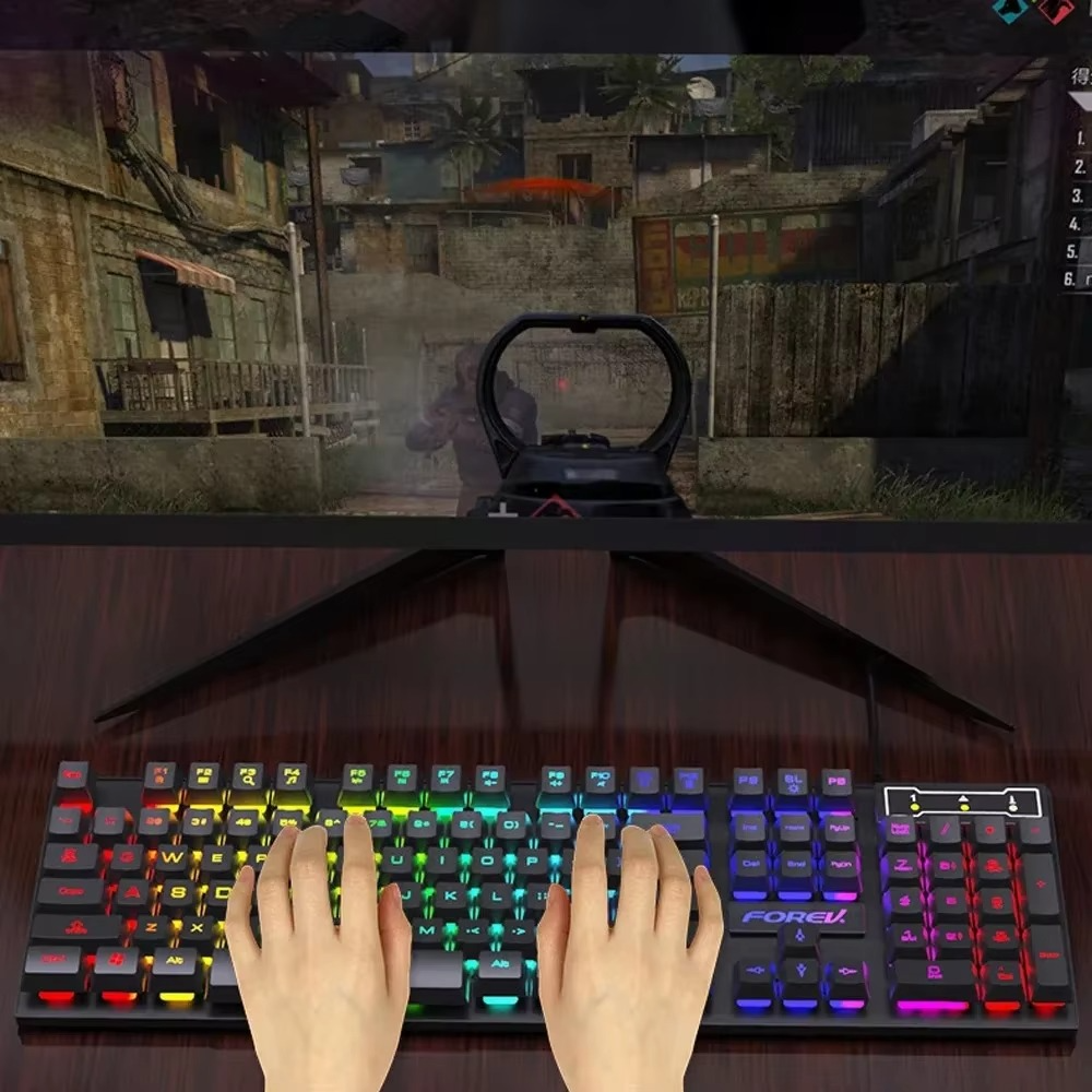 104 key Backlit Mechanical Keyboard Wired Gaming Keyboard waterproof Luminous keyboard And Mouse Set