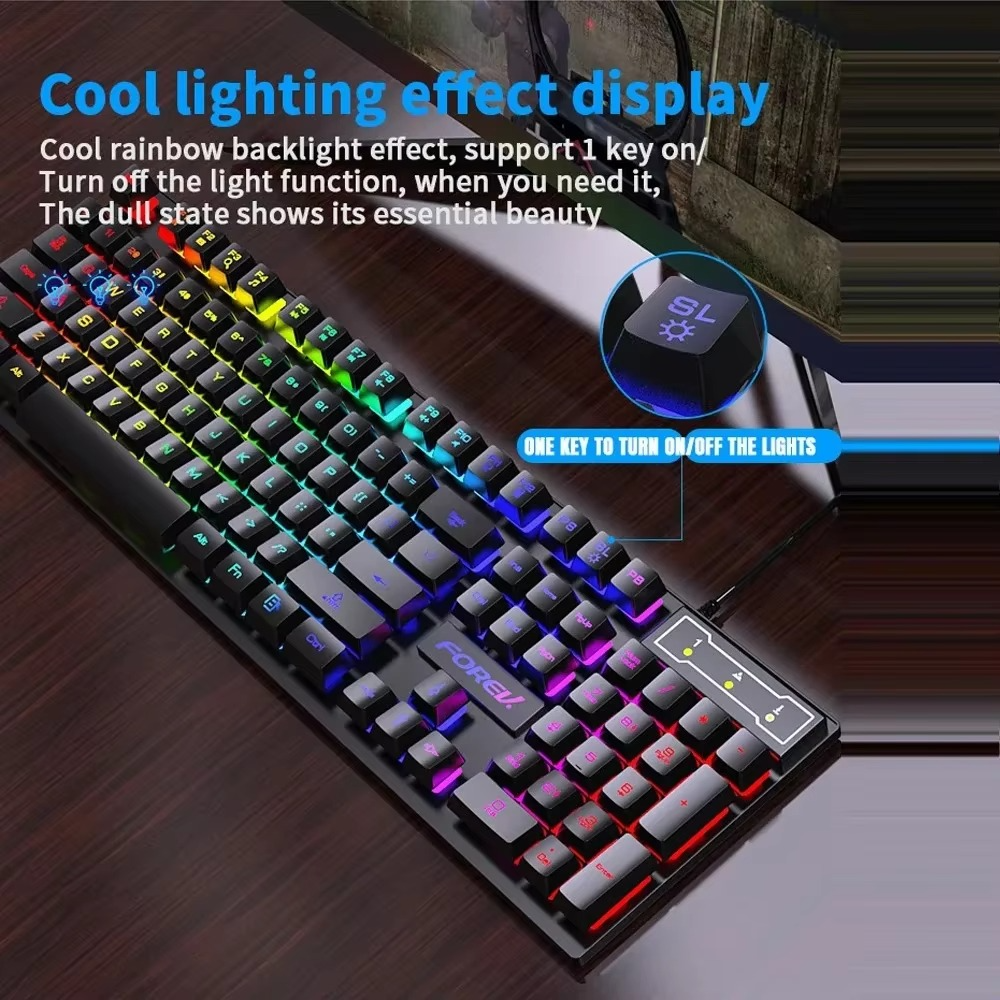 104 key Backlit Mechanical Keyboard Wired Gaming Keyboard waterproof Luminous keyboard And Mouse Set
