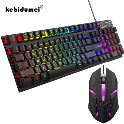 104 key Backlit Mechanical Keyboard Wired Gaming Keyboard waterproof Luminous keyboard And Mouse Set