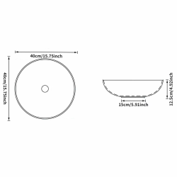 Ceramic round sink art basin, Middle Eastern element striped artistic style wash basin countertop basin