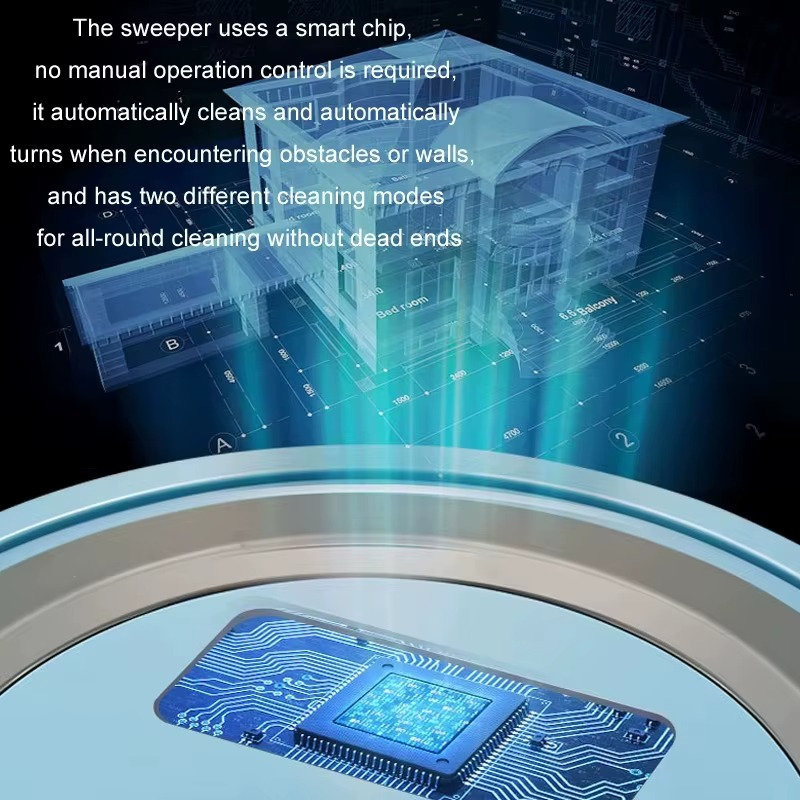 Wireless Smart Sweeping Robot, 3 in 1 Smart Sweeper, Ultra Silent Low Power Consumption Auto Cruise Sweeping and Vacuuming Robot
