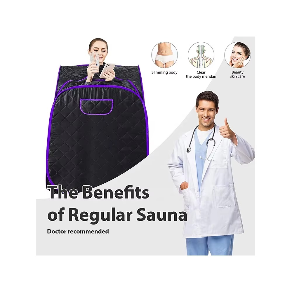 Black Sauna Cabin With Relax Sauna Portable Steam Sauna 2.2L 1000W Steam Generator Weight Loss Home Sauna SPA