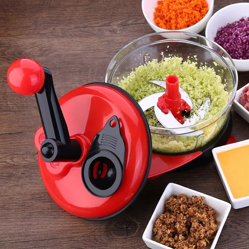 1.5L High-capacity Multi-function Kitchen Manual Food Processor Meat Grinder Vegetable Chopper Shredder Cutter Egg Blender