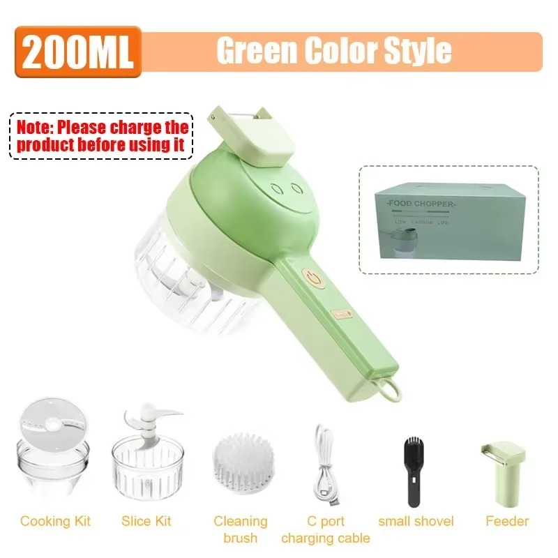2025 4-in-1 Electric Vegetable Chopper Multi-Functional Food Processor for Slicing Dicing Mashing & Mixing Garlic Press & Slicer