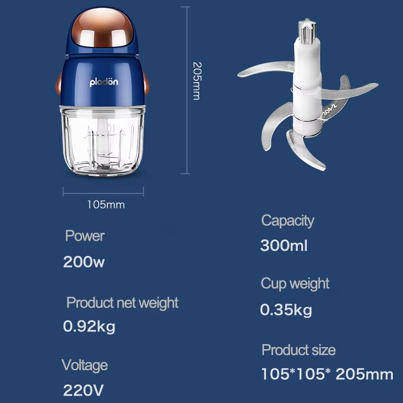 300ml Portable Blender Multifunctional Food Processor Food Mixer Electric Meat Grinder Mini Mixers Cup Baby Solid Food Machine