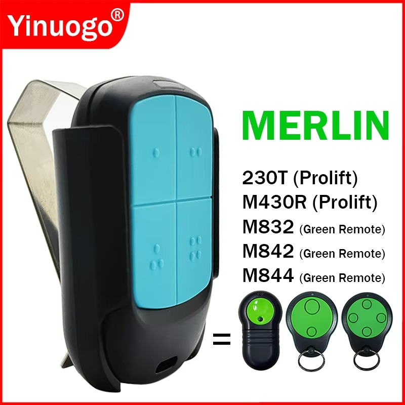 Programming MERLIN M832 M842 M844 230T M430R Prolift Garage Door Remote Control Opener 433.92MHz Rolling Code Hand Transmitter
