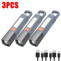 Xiaomi Super Bright LED Flashlight Torch Light With Hook Camping Light USB Rechargeable Zoomable Outdoor Waterproof Flashlight